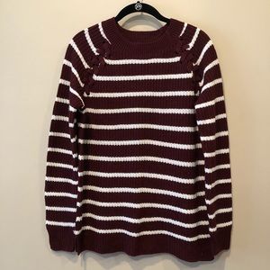 Maroon stripe knit sweater